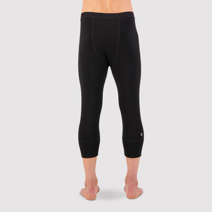 Mons Royale - Men's Cascade Merino Base Layer 3/4 Legging - Black - Futureproof.life