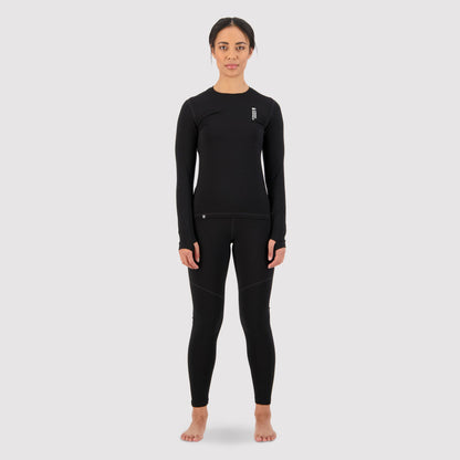 Mons Royale - Women's Cascade Merino Base Layer Legging - Black - Futureproof.life