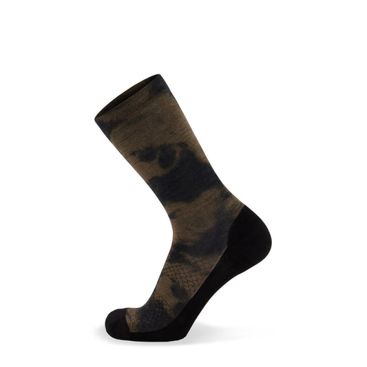 Mons Royale - Unisex Atlas Crew Sock Digital - Olive Tie Dye
