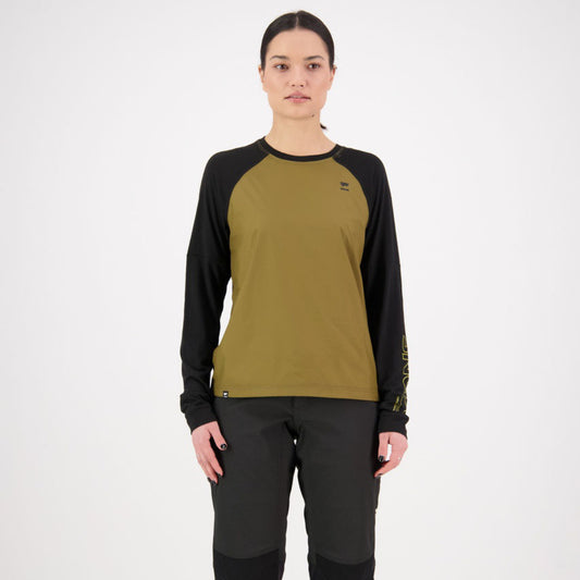 Mons Royale (Sample) - Women's Tarn Merino Shift Wind Jersey - Lichen/Black