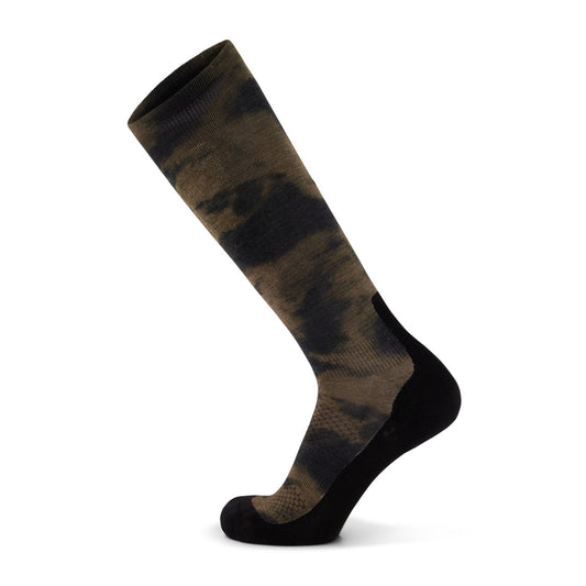 Mons Royale (Sample) - Unisex Atlas Merino Snow Sock Digital - Olive Tie Dye