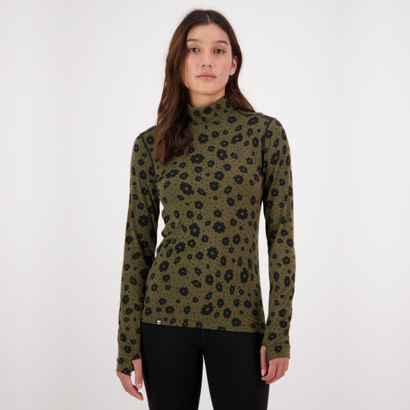 Mons Royale - Women's Cascade Merino Flex 200 Mock Neck LS - Aoraki Lily