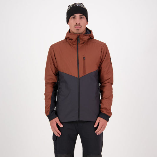 Mons Royale - Men's Arete Wool Insulation Hood - Dark Copper / Black