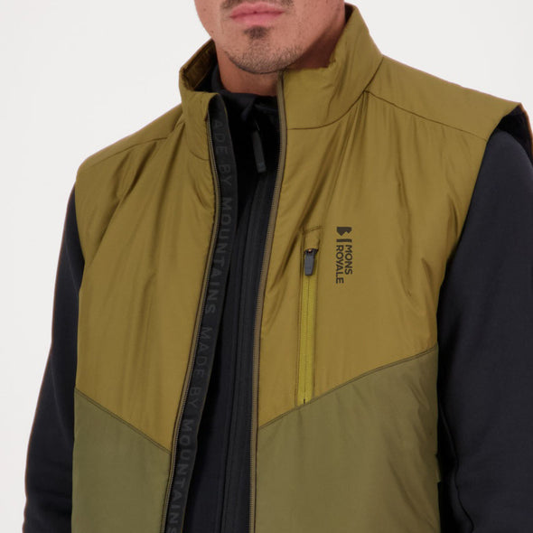 Mons Royale - Men's Arete Wool Insulation Vest - Forest Floor