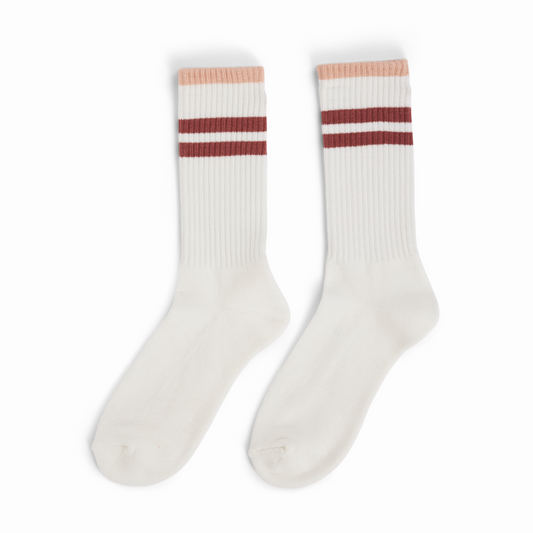Amundsen Sports - Unisex Oslo Crew Socks - White/Peony Pink