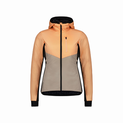 Mons Royale (Sample) - Women's Arete Merino Insulation Hood - Melon/Taupe/Black - Futureproof.life