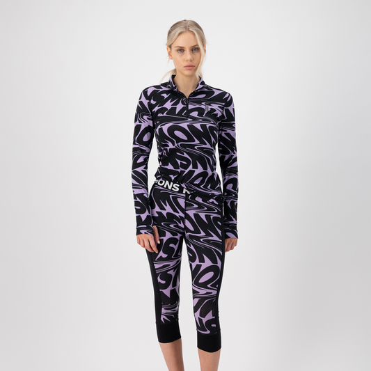 Mons Royale (Sample) - Women's Cascade Merino Flex 200 1/4 Zip - Signal Lost Lupin