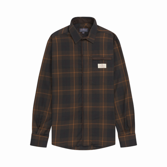 Amundsen Sports (Sample) - Men's Skauen Field Shirt - Hunter Brown Checks
