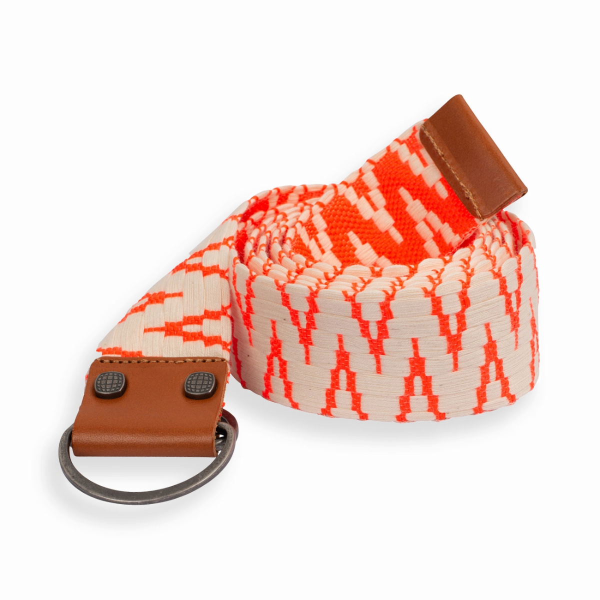 Amundsen Sports (Sample) - Unisex Woven Belt - Natural/Coral