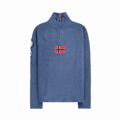 Amundsen Sports - Men's Boiled Ski Sweater - Denim Blue/Norge - Futureproof.life
