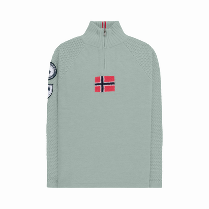 Amundsen Sports (Sample) - Women's Boiled Ski Sweater - Faded Woad Green/Norge - Futureproof.life