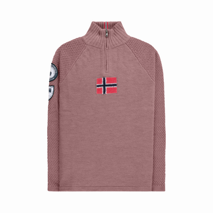 Amundsen Sports (Sample) - Women's Boiled Ski Sweater - Faded Peony Pink/Norge - Futureproof.life