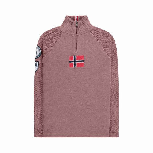 Amundsen Sports (Sample) - Women's Boiled Ski Sweater - Faded Peony Pink/Norge