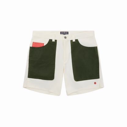 Amundsen Sports - Men's 7Incher Field Shorts - Offwhite/Green - Futureproof.life