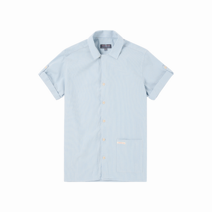 Amundsen Sports - Men's Beach Shirt - Pinstripe Blue - Futureproof.life