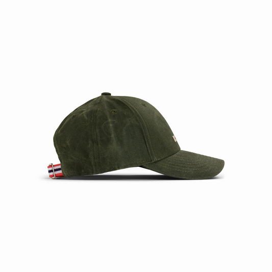 Amundsen Sports - Unisex Waxed Cotton Cap - Olive/Patch - Futureproof.life