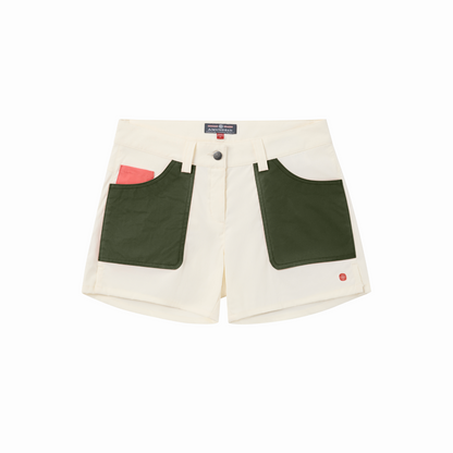 Amundsen Sports - Women's 5Incher Field Shorts - Offwhite/Green - Futureproof.life
