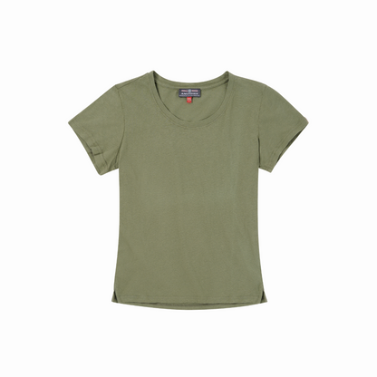 Amundsen Sports - Women's Linen Tee - Olive Ash - Futureproof.life