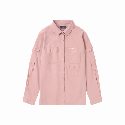 Amundsen Sports (Sample) - Women's Traveller's Linen Shirt - Peony Pink - Futureproof.life