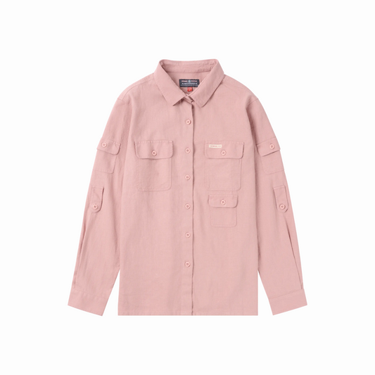 Amundsen Sports (Sample) - Women's Traveller's Linen Shirt - Peony Pink