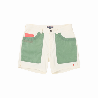 Amundsen Sports - Men's 7Incher Field Shorts - Offwhite/Willow Green - Futureproof.life