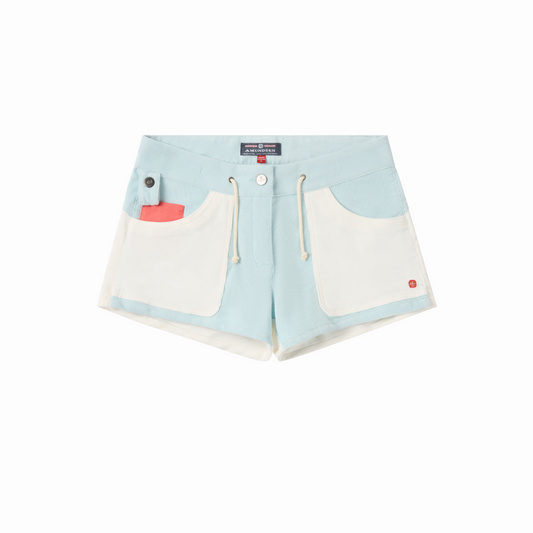 Amundsen Sports (Sample) - Women's 3Incher Concord Shorts - Faded Blue Sky/Natural - Futureproof.life