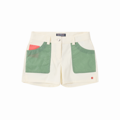 Amundsen Sports (Sample) - Women's 5Incher Field Shorts - Offwhite/Willow Green - Futureproof.life