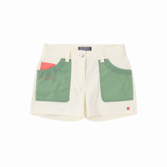 Amundsen Sports - Women's 5Incher Field Shorts - Offwhite/Willow Green