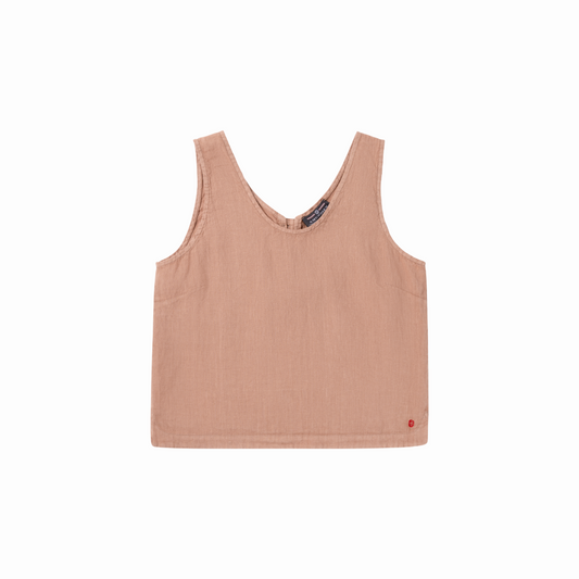 Amundsen Sports (Sample) - Women's Safari Linen Top - Apricot - Futureproof.life