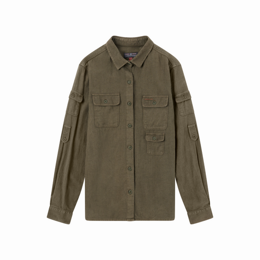 Amundsen Sports (Sample) - Women's Traveller's Linen Shirt - Olive