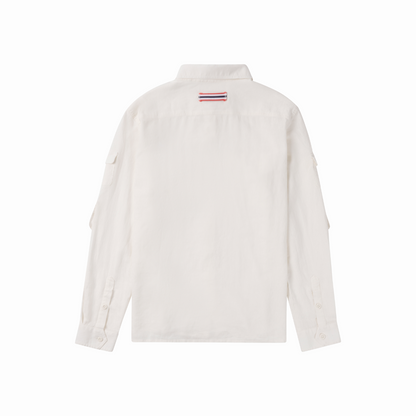Amundsen Sports (Sample) - Women's Traveller's Linen Shirt - White - Futureproof.life