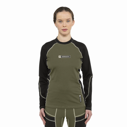 Armada (Sample) - Women's Haven Baselayer Top - Olive/Black