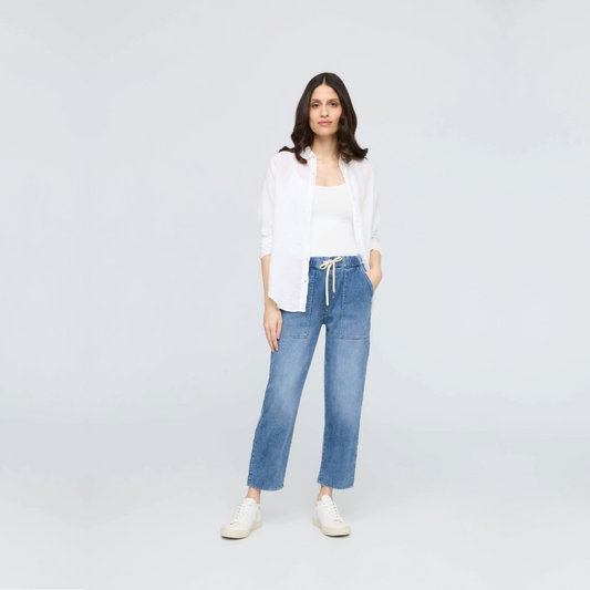 Duer (Sample) - Women's Performance Denim Harbour Pant - Light Stone