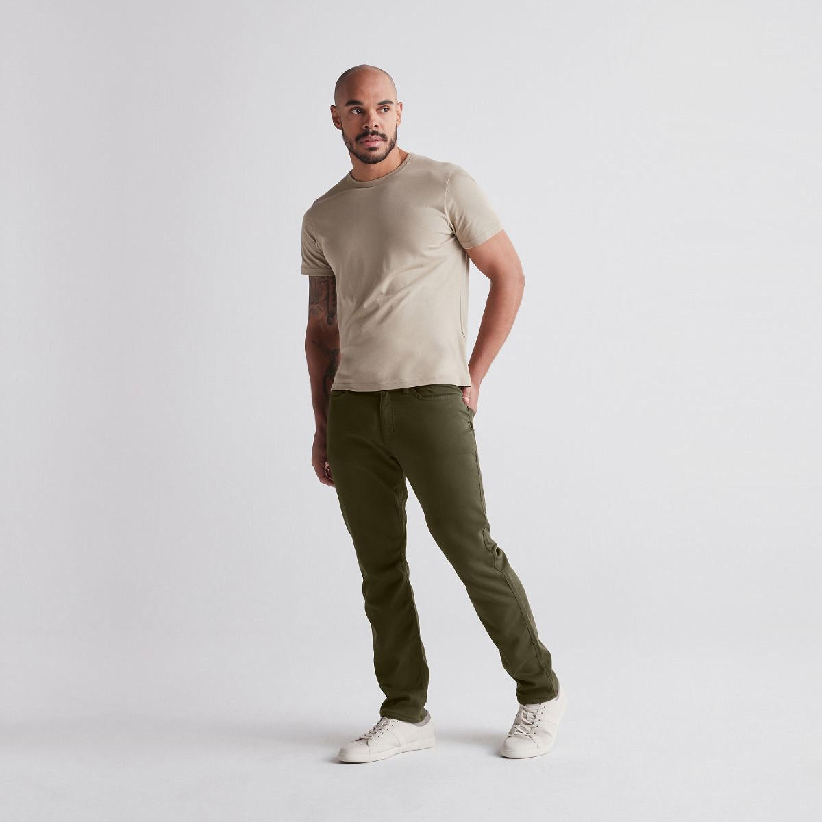 Duer - Men's No Sweat Pant Relaxed Taper  - Army Green