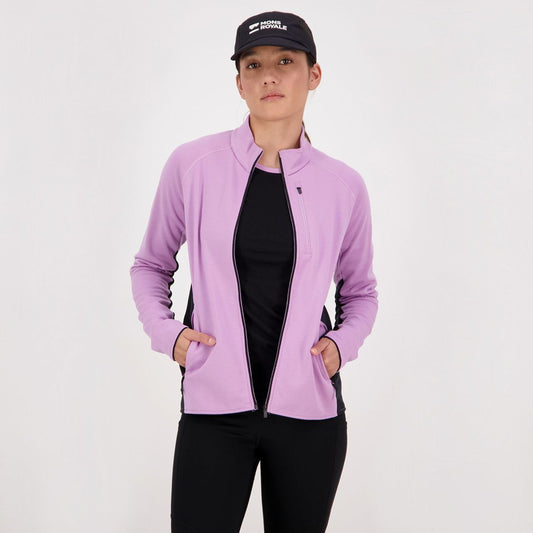 Mons Royale (Sample) - Women's Approach Merino Shift Fleece Jacket - Orchid / Black