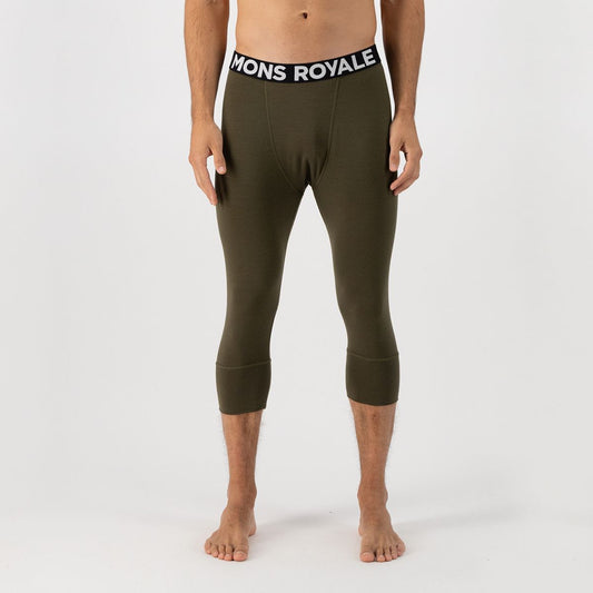 Mons Royale - Men's Cascade Merino Flex 200 3/4 Legging - Dark Olive