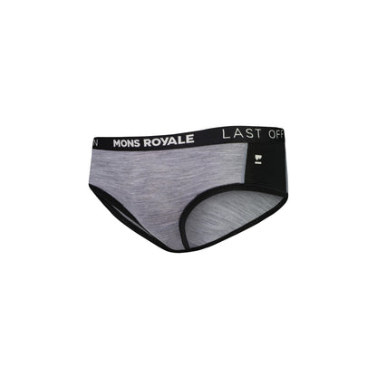 Mons Royale - Women's Sylvia Merino Boyleg - Grey Heather/Black - Futureproof.life