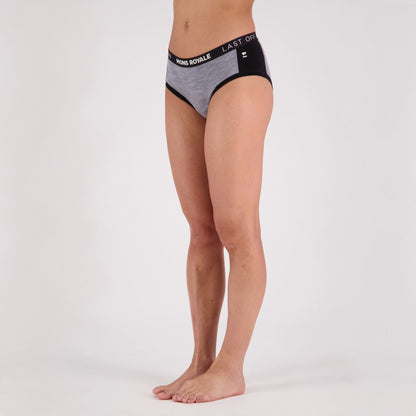 Mons Royale - Women's Sylvia Merino Boyleg - Grey Heather/Black - Futureproof.life