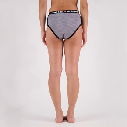Mons Royale - Women's Sylvia Merino Boyleg - Grey Heather/Black - Futureproof.life