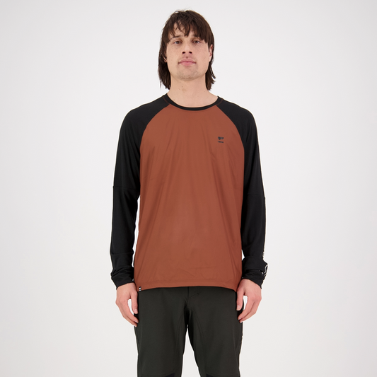 Mons Royale (Sample) - Men's Tarn Merino Shift Wind Jersey - Dark Copper/Black