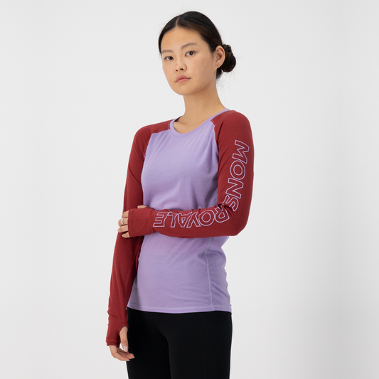 Mons Royale (Sample) - Women's Bella Tech LS - Lupin/Cherry