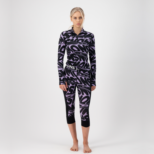 Mons Royale (Sample) - Women's Cascade Merino Flex 200 3/4 Legging - Signal Lost Lupin