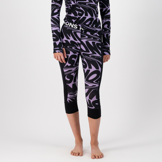 Mons Royale (Sample) - Women's Cascade Merino Flex 200 3/4 Legging - Signal Lost Lupin