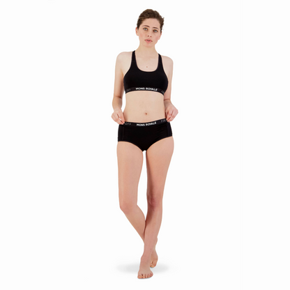 Mons Royale - Women's Sylvia Merino Boyleg - Black - Futureproof.life