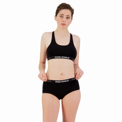Mons Royale - Women's Sylvia Merino Boyleg - Black - Futureproof.life