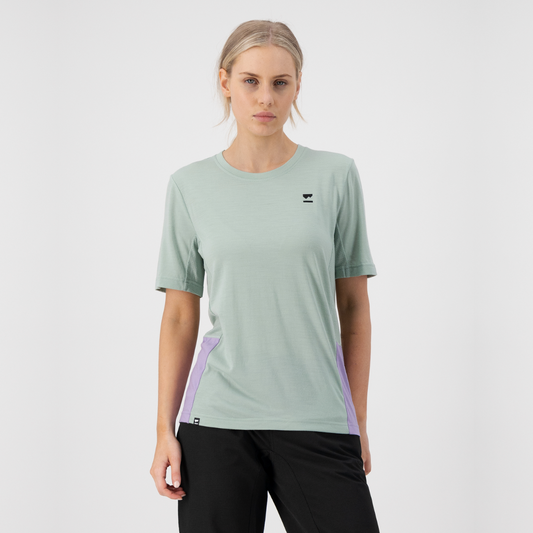 Mons Royale (Sample) - Women's Tarn Merino Shift Tee - Glacier/Lupin