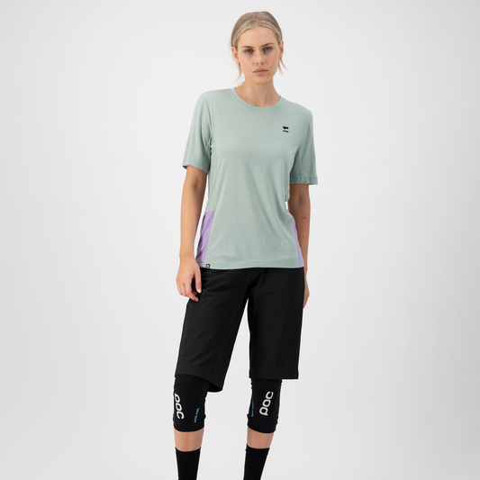 Mons Royale (Sample) - Women's Tarn Merino Shift Tee - Glacier/Lupin