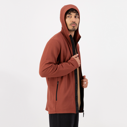 Mons Royale (Sample) - Men's Arcadia Merino Fleece Hoody - Sienna - Futureproof.life