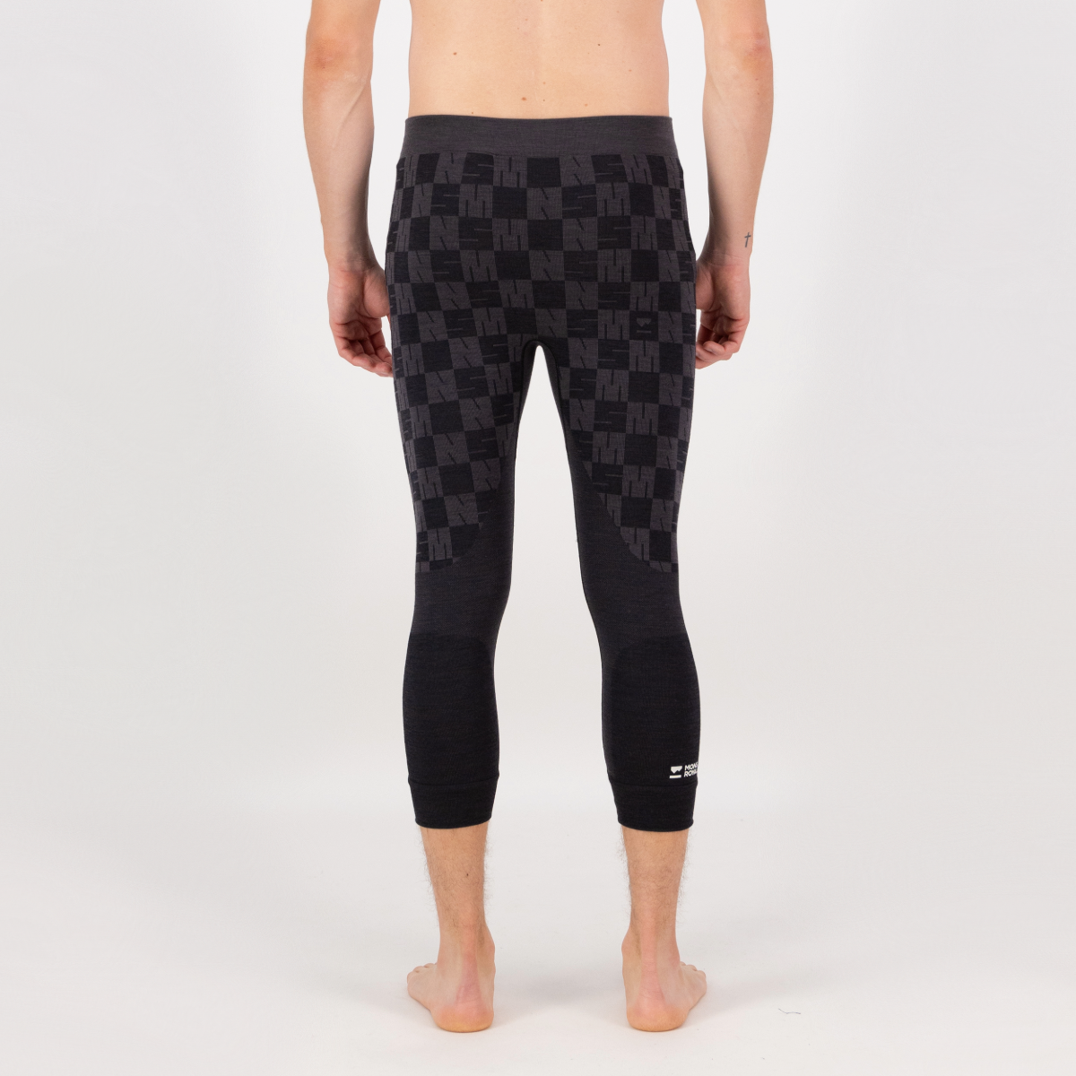 Mons Royale - Men's Ascender Merino Base Layer 3/4 Legging - Forged Iron/Black - Futureproof.life