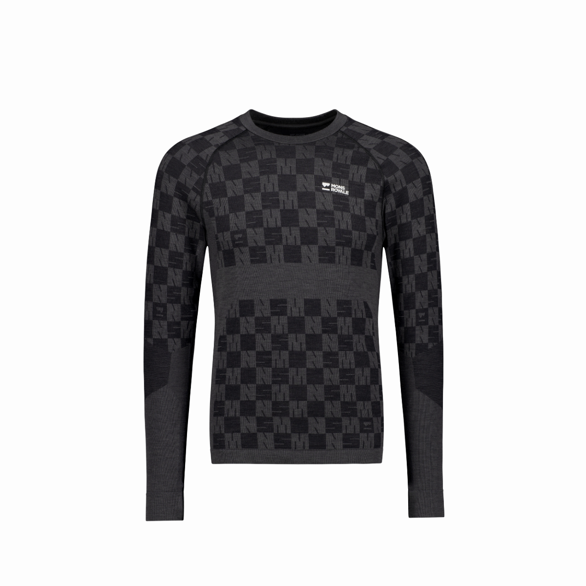 Mons Royale - Men's Ascender Merino Base Layer Long Sleeve - Forged Iron/Black - Futureproof.life